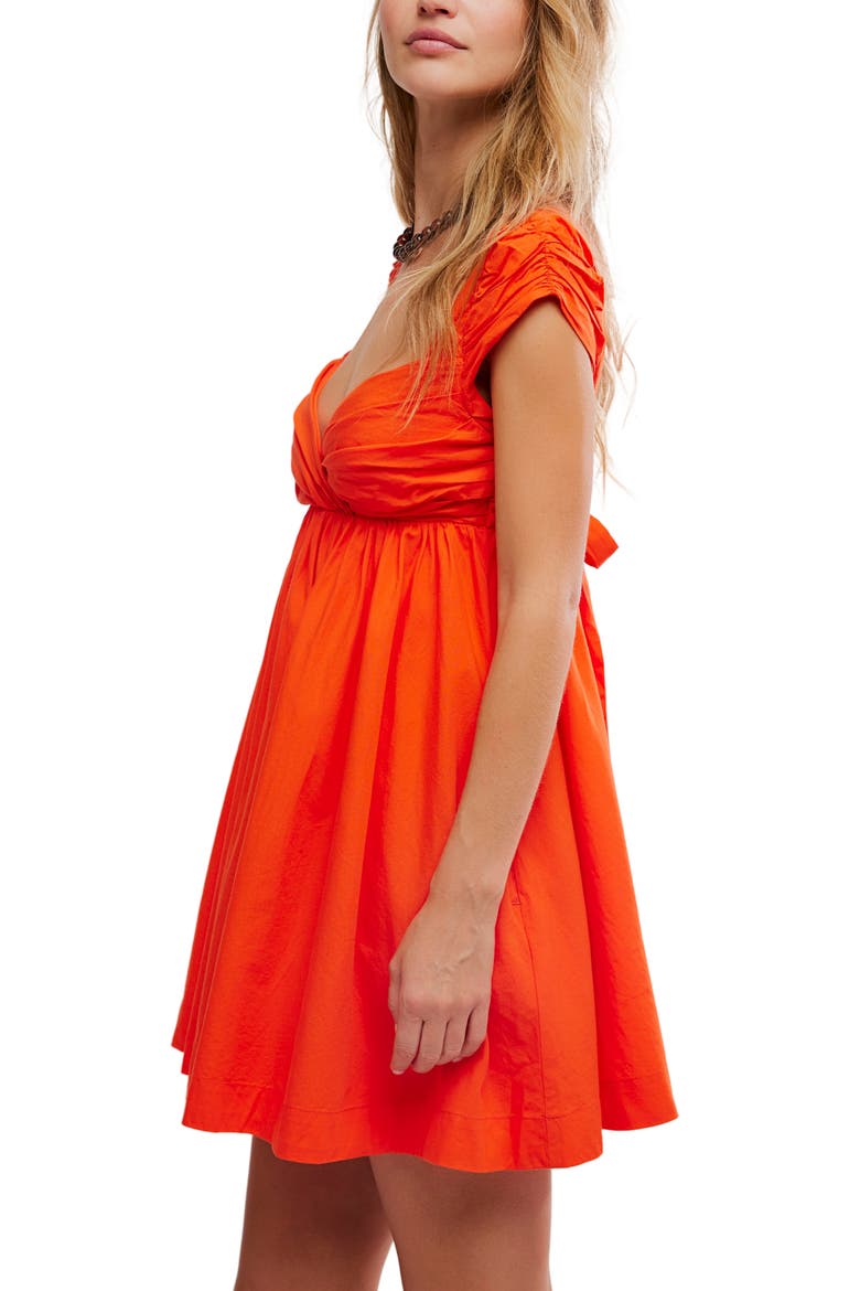 Raven Open Back Babydoll Minidress, Alternate, color, MANDARIN RED