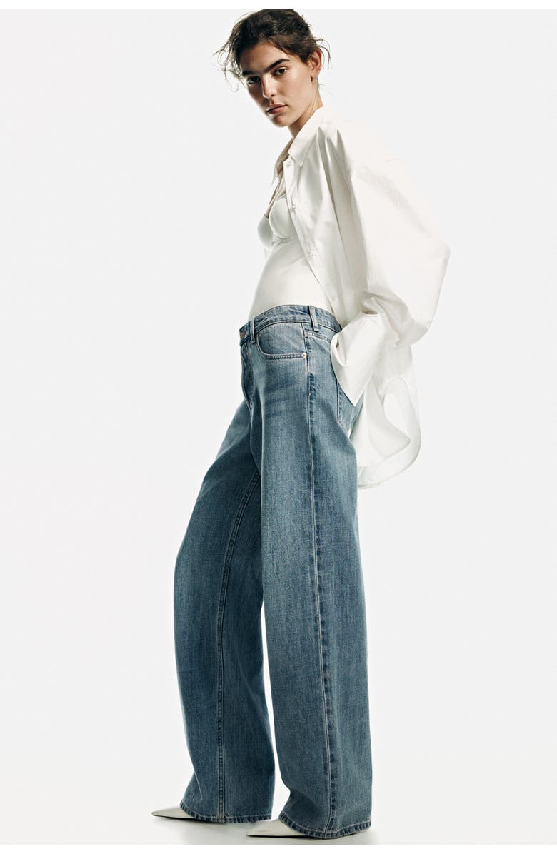 H&M Wide Regular Waist Jeans, Alternate, color, 