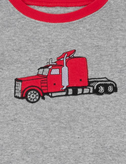 Leveret Kids Cotton Two-piece Printed Pajamas, Vehicles & Machines In Gray