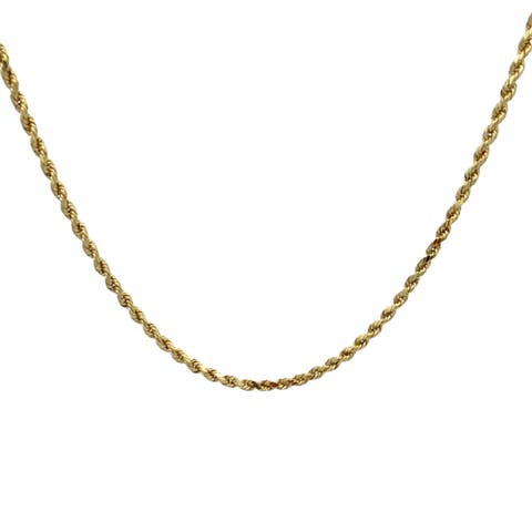 Diamond Cut Rope Chain Necklace 18 Inch