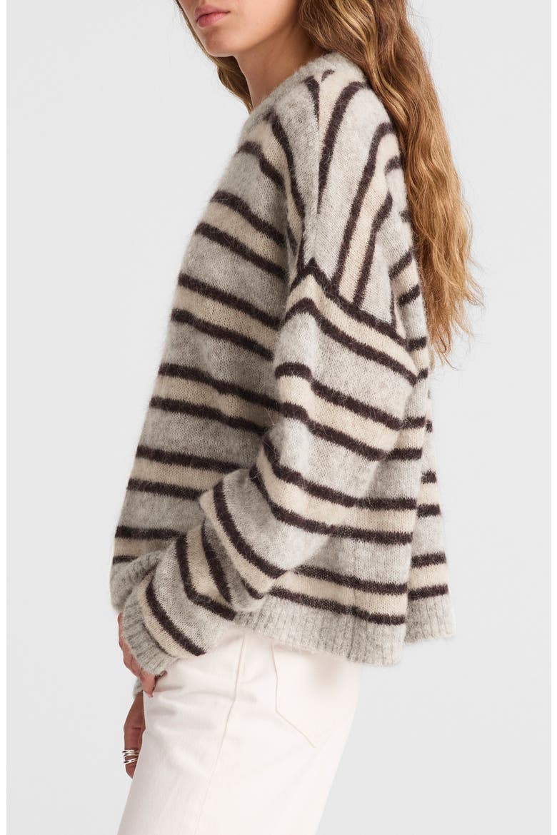 Stripe Alpaca Blend Sweater, Alternate, color, BLACK IRIS TRIO