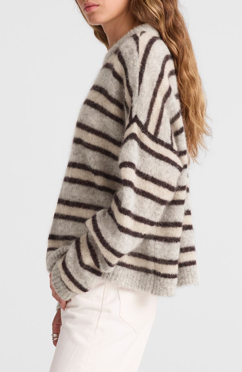 Madewell Stripe Alpaca Blend Sweater, Alternate, color, Black Iris Trio
