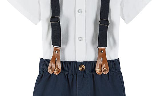 Andy & Evan Button-Up Shirt, Suspenders, Shorts & Bow Tie Set — фото 7