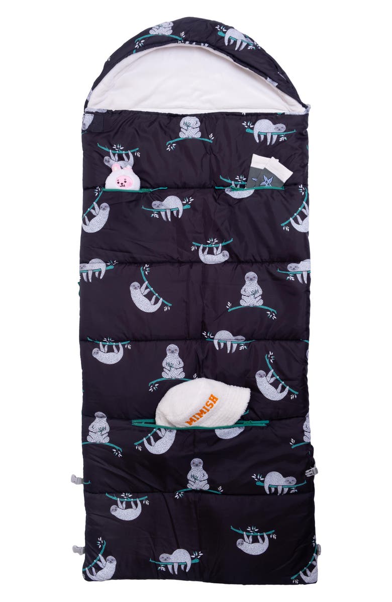 mimish Kids' Sleep-N-Pack Sleeping Bag Backpack, Alternate, color, Black Multi