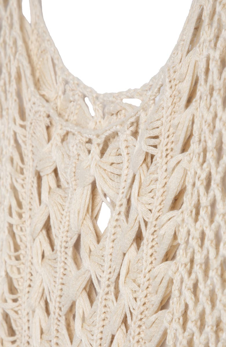 SAACHI Fringe Crochet Poncho, Alternate, color, Ivory