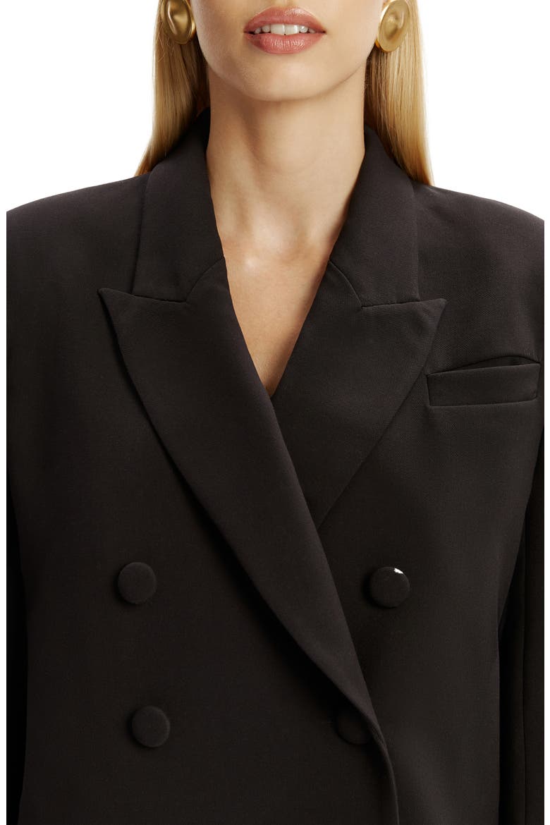 Jezel Double Breasted Crop Blazer, Alternate, color, BLACK