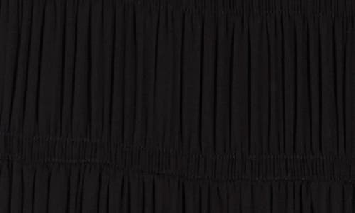 Max Studio Shirred Georgette Maxi Skirt In Black