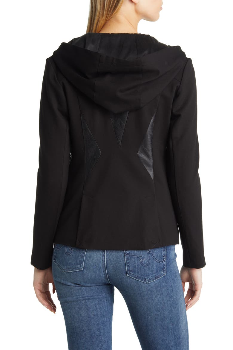 Gayatri Hooded Blazer Jacket, Alternate, color, BLACK