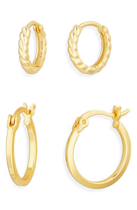 Set of 2 Assorted Hoop Earrings
