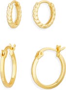 ARGENTO VIVO Set of 2 Assorted Hoop Earrings