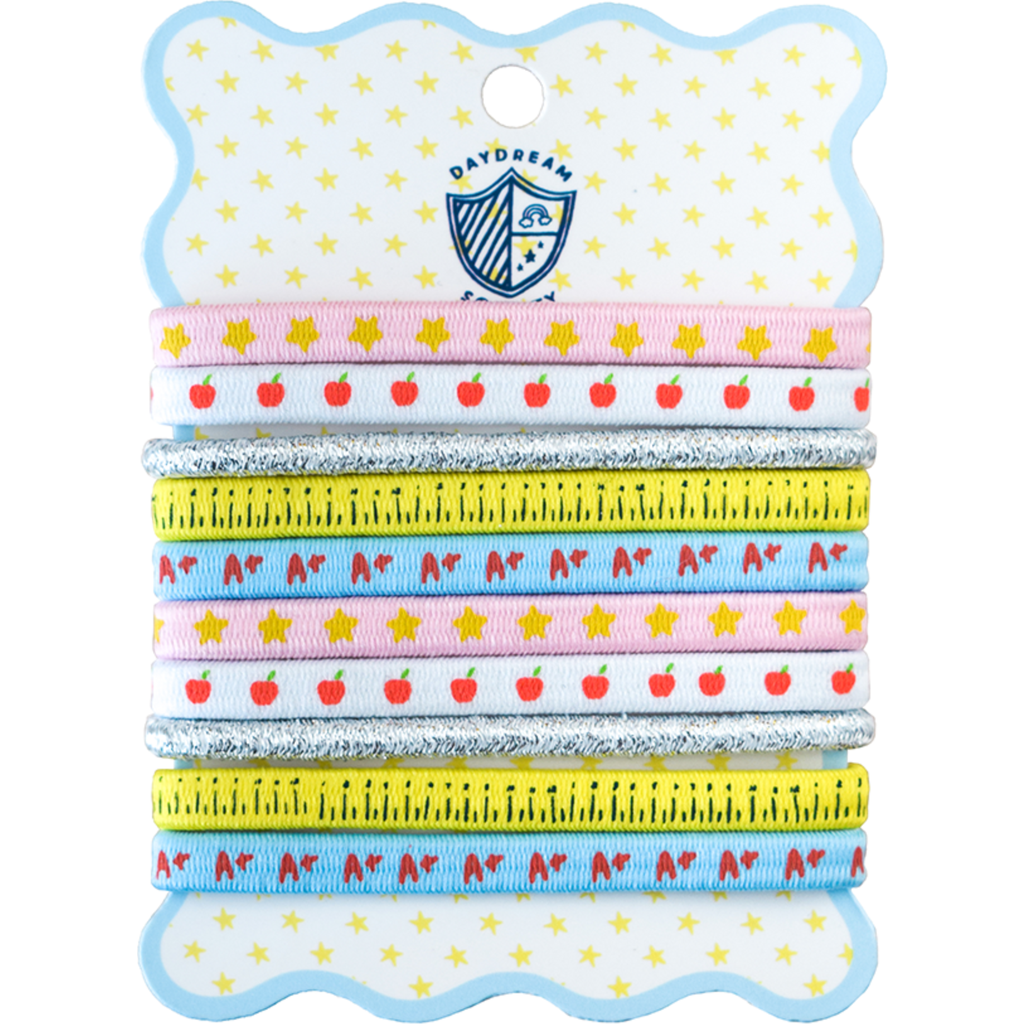 Jollity & Co . Smarty Pants Printed Pack Of 10 Hair Tie Set In Multi