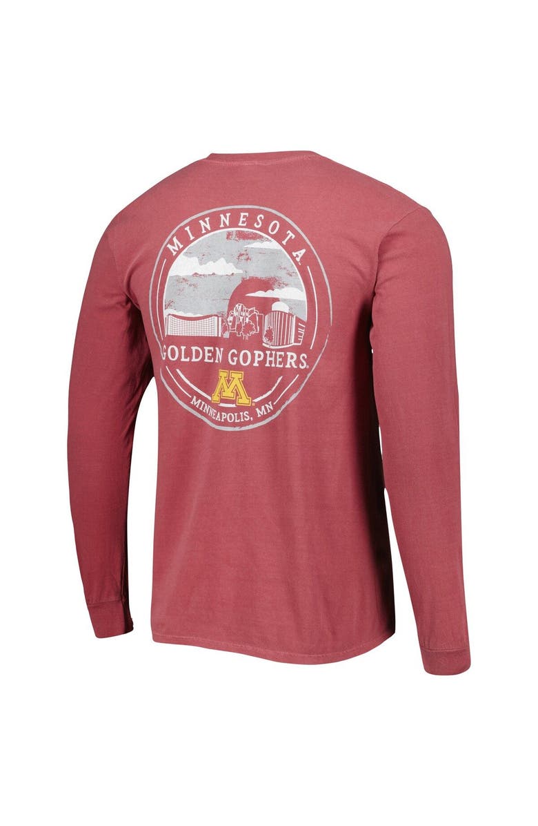 IMAGE ONE Men's Maroon Minnesota Golden Gophers Circle Campus Scene Long Sleeve T-Shirt, Alternate, color, 
