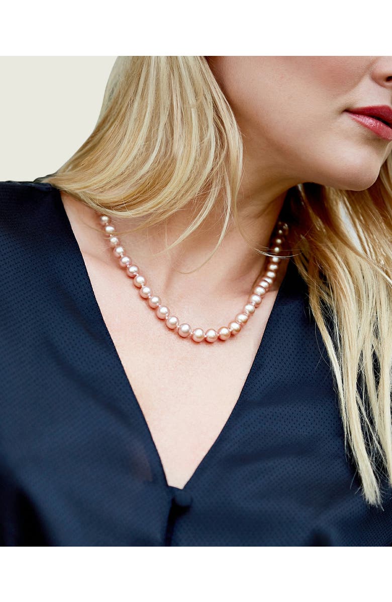 The Pearl Source Freshwater Pearl Necklace 8.5-9mm, Alternate, color, White Gold - Gabriella Clasp