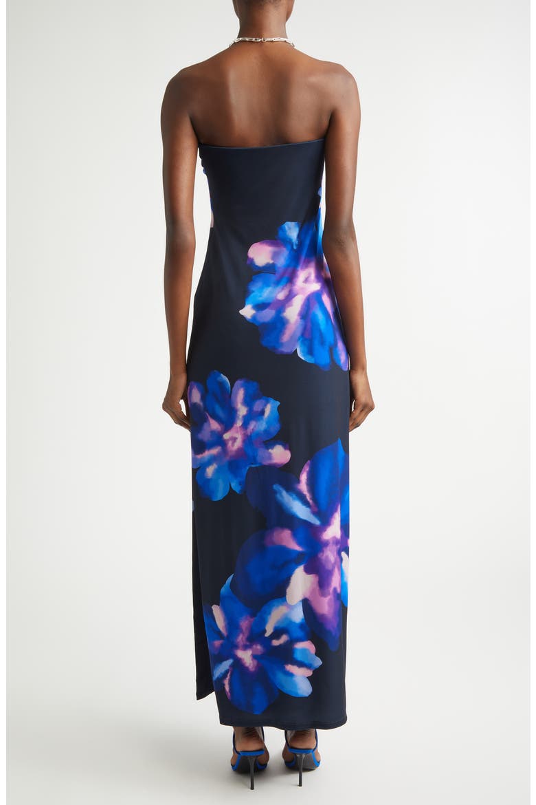 Nora Floral Strapless Maxi Dress, Alternate, color, NAVY FLORAL JERSEY