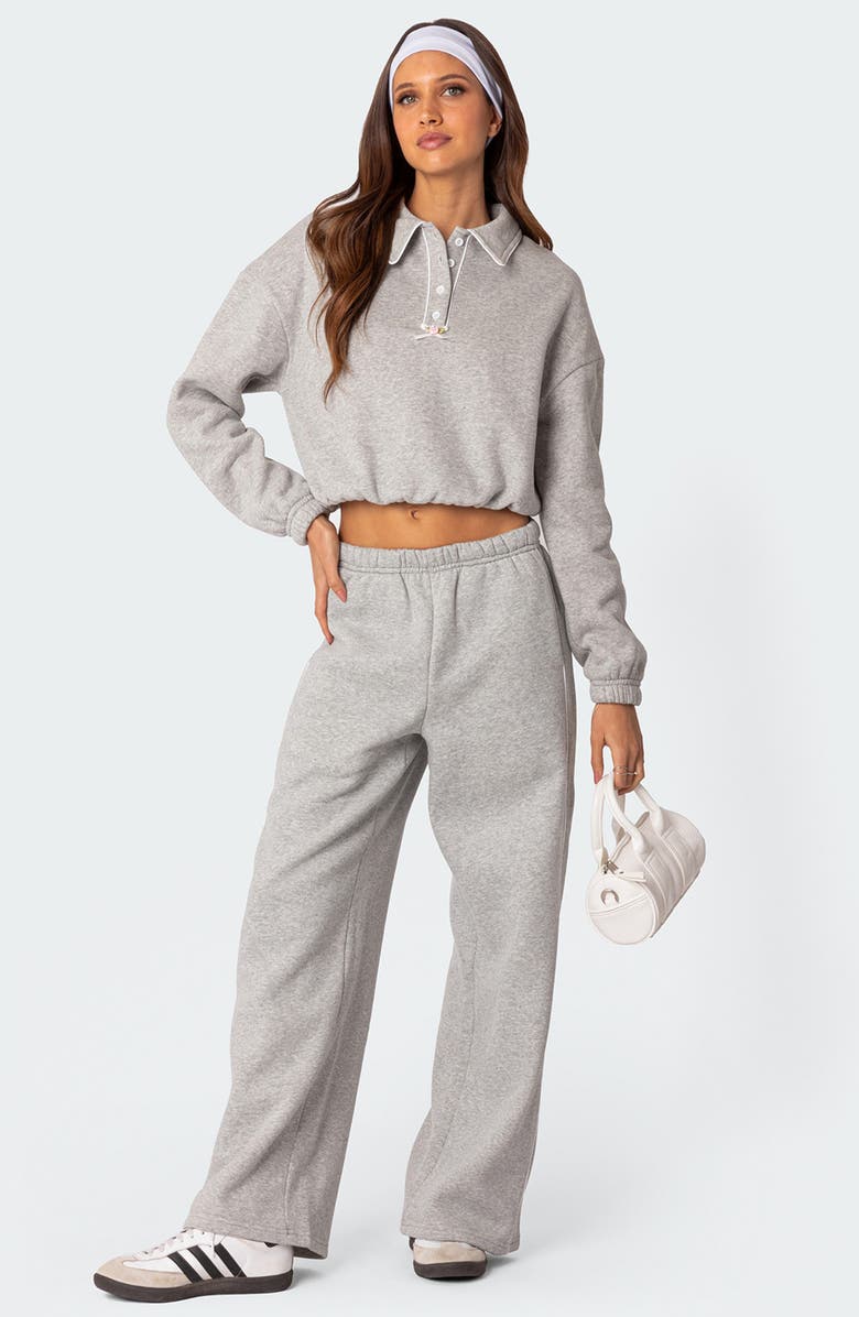 EDIKTED Autumn Cotton Blend Sweatpants, Alternate, color, Gray-Melange