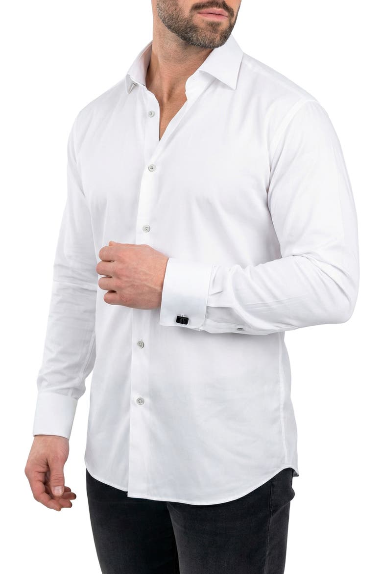 Fibonacci Contemporary Fit Button-Up Shirt, Alternate, color, WHITE