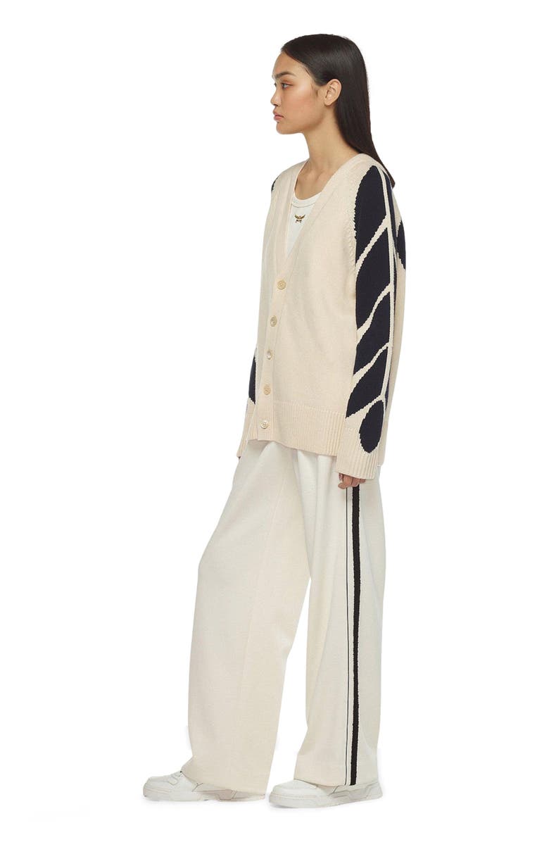 MCM Intarsia Laurel Cardigan, Alternate, color, White