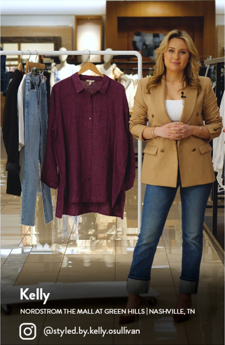 Organic Linen Long Sleeve Button-Up Shirt, sales video thumbnail