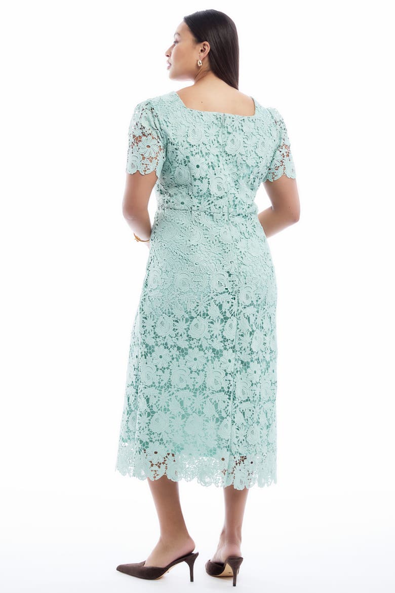 Square Neck Lace Midi Dress, Alternate, color, ANTIQUE MINT
