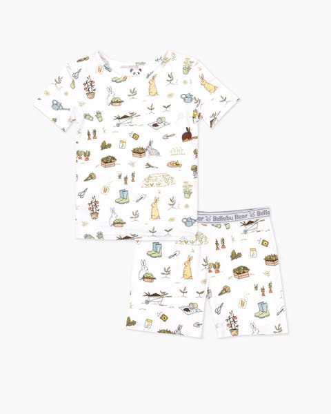 Bunny Garden Kids 2-Piece Short Sleeve & Shorts Pajama Set