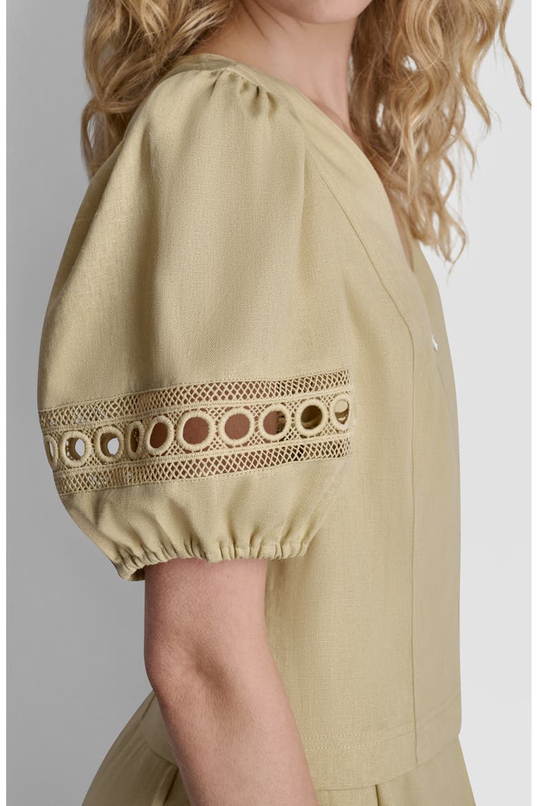 Loop Lace Puff Sleeve Top, Alternate, color, MOJAVE DESERT