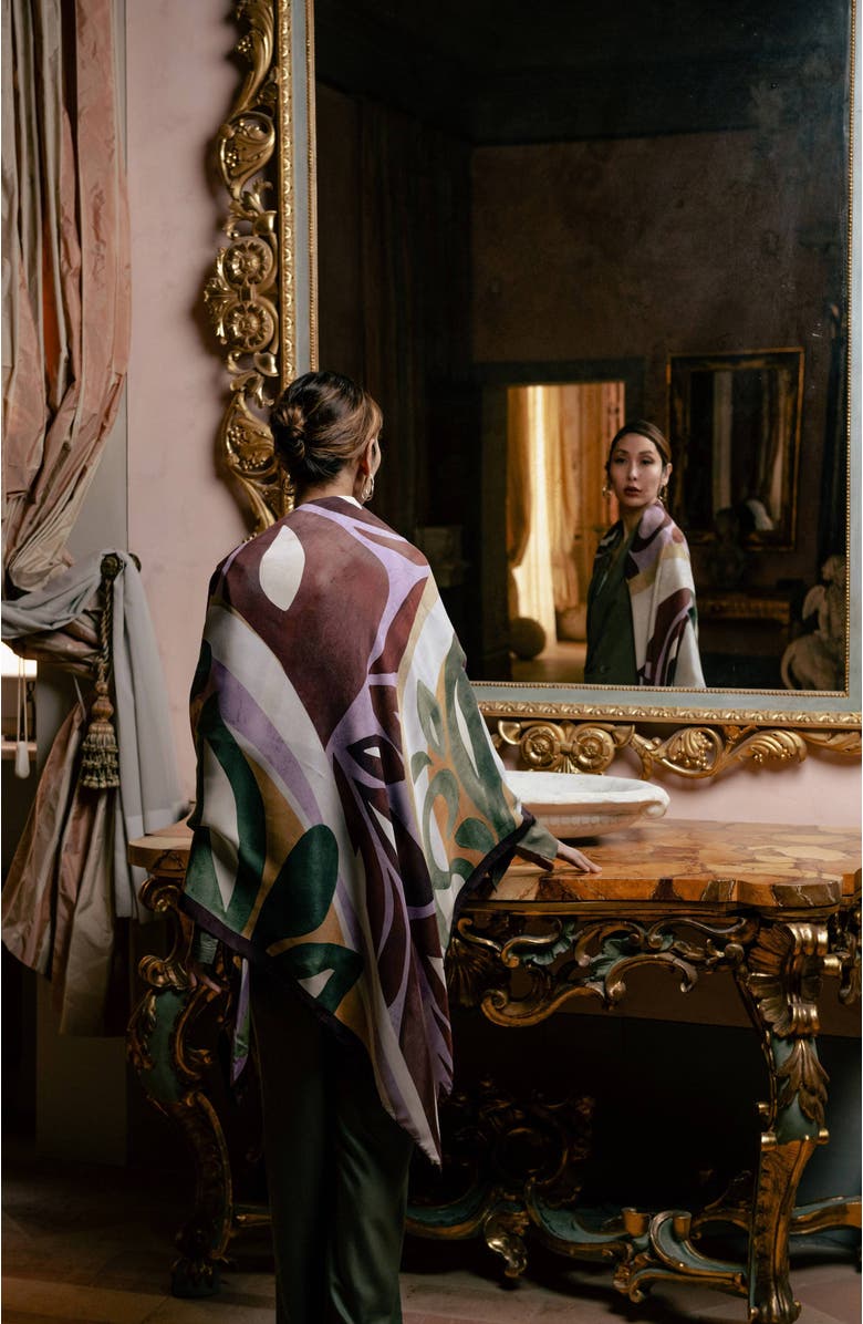 Elizabetta Livia - Silk Scarf Shawl for Women, Alternate, color, Burgundy