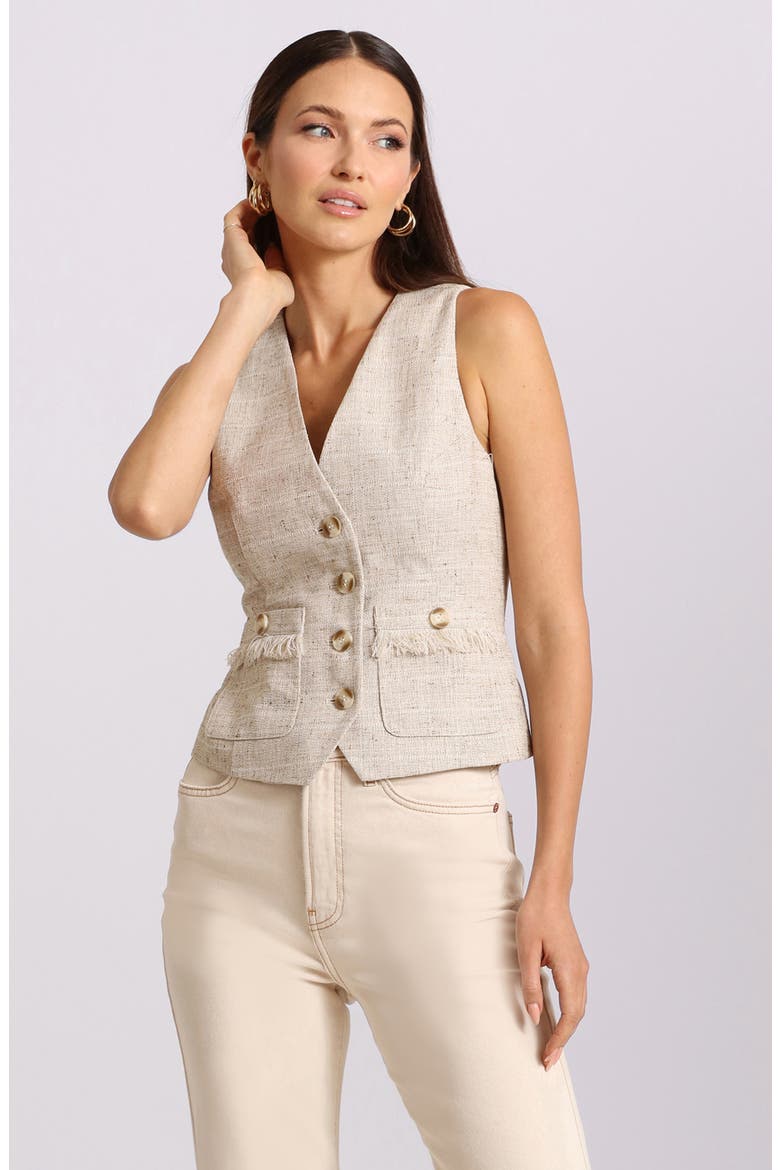 Tweed Suit Vest, Alternate, color, TAN