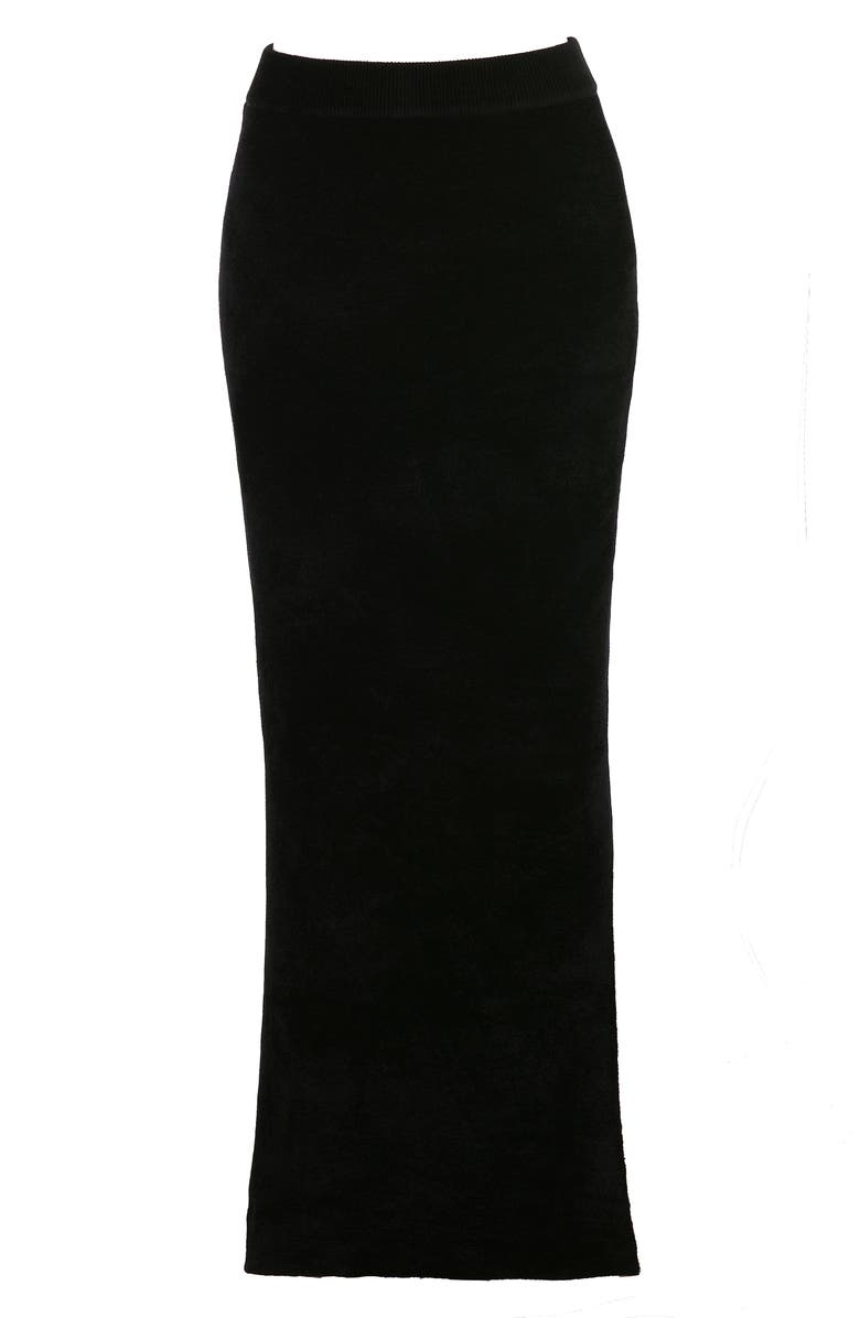 HOUSE OF CB Rene Chenille Maxi Skirt, Alternate, color, Black