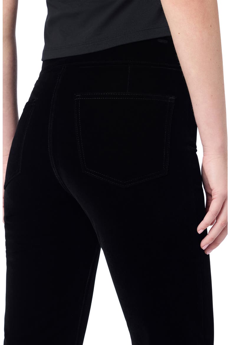Velveteen Button Pocket Flare Pants, Alternate, color, BLACK