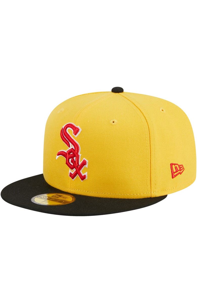 New Era Men's New Era Yellow/Black Chicago White Sox Grilled 59FIFTY Fitted Hat, Alternate, color, Yellow