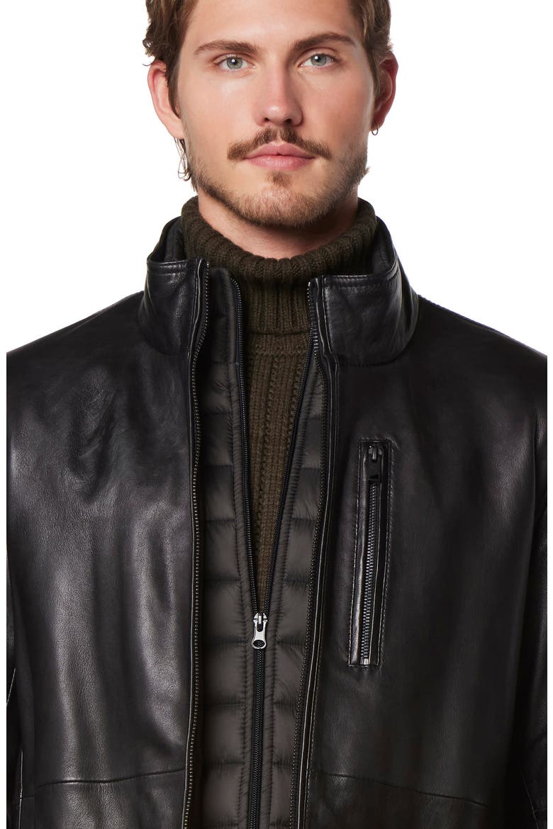 Wollman Leather Jacket, Alternate, color, BLACK