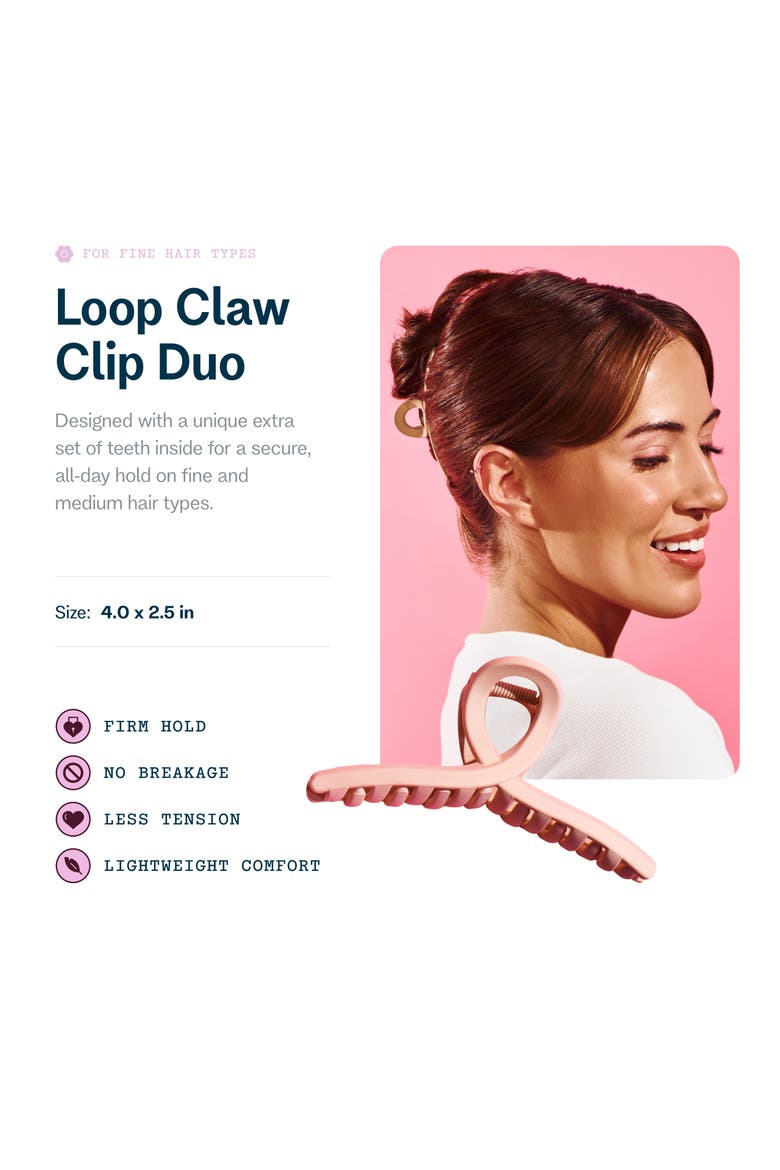 Loop Claw Clip Duo, Alternate, color, Black