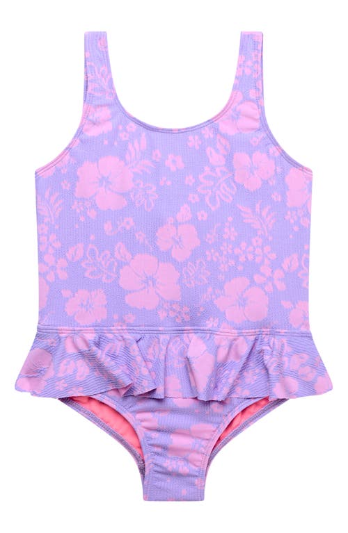 BEACH LINGO BEACH LINGO KIDS' HIBISCUS TEXTURED ONE-PIECE SWIMSUIT