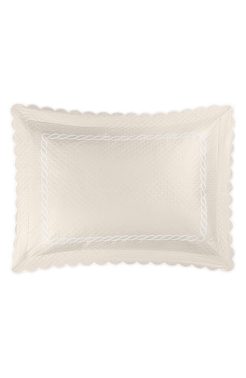 Matouk Classic Chain Scallop Matelassé Pillow Sham In Ivory/white