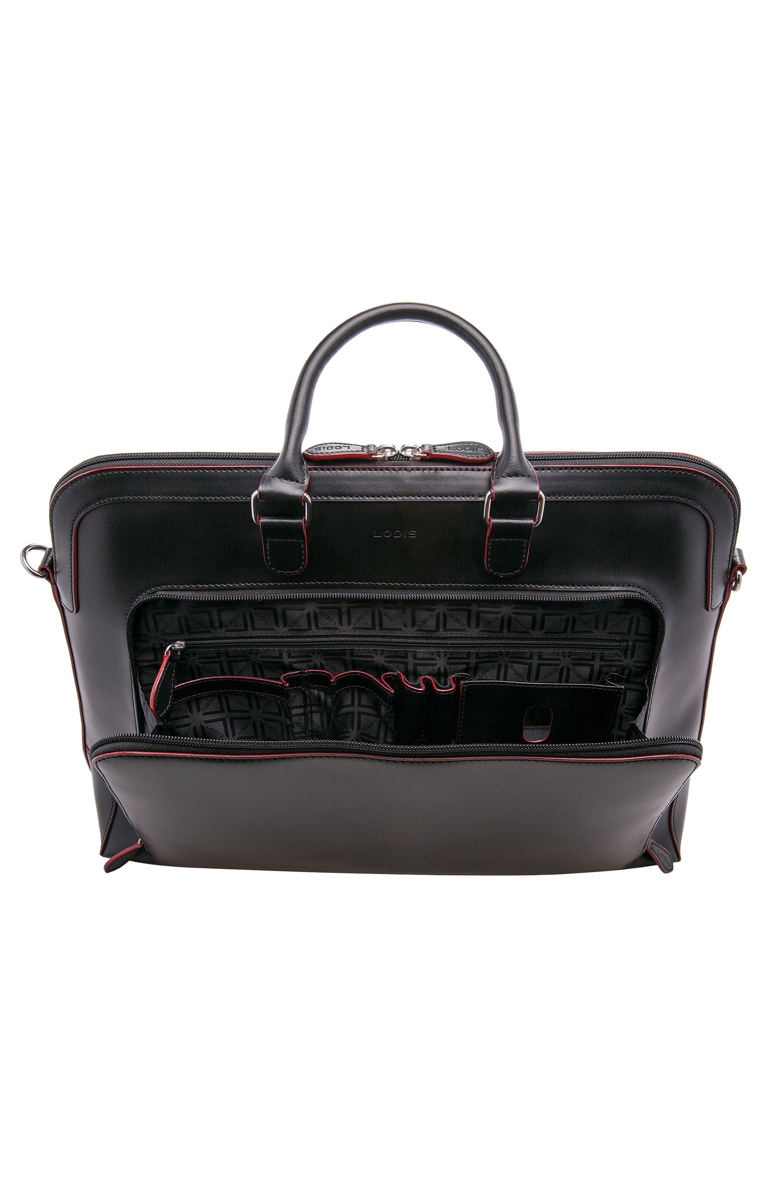 Lodis 'Audrey Brera' Leather Briefcase, Alternate, color, BLACK