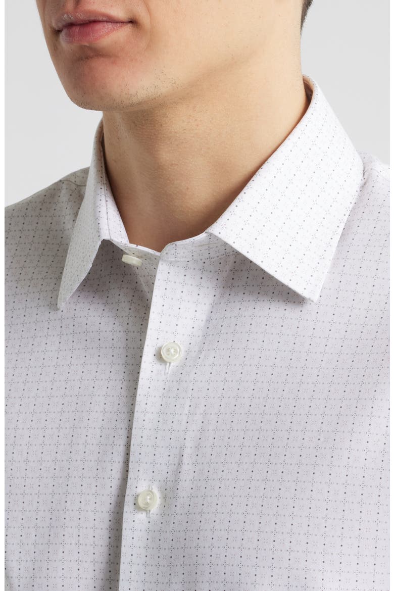 Trim Fit Performance Dress Shirt, Alternate, color, PINK GEO