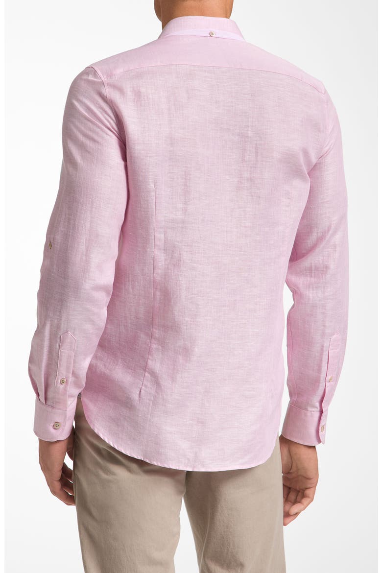 'Linstro' Linen & Cotton Sport Shirt, Alternate, color, PINK