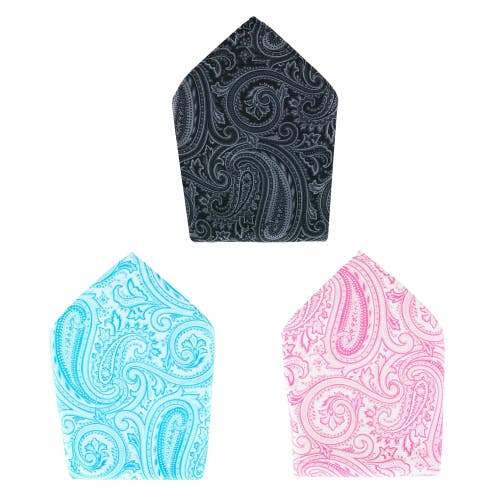 Trafalgar Sobee Collection 12-inch Silk Pocket Square Trio 3 Pack