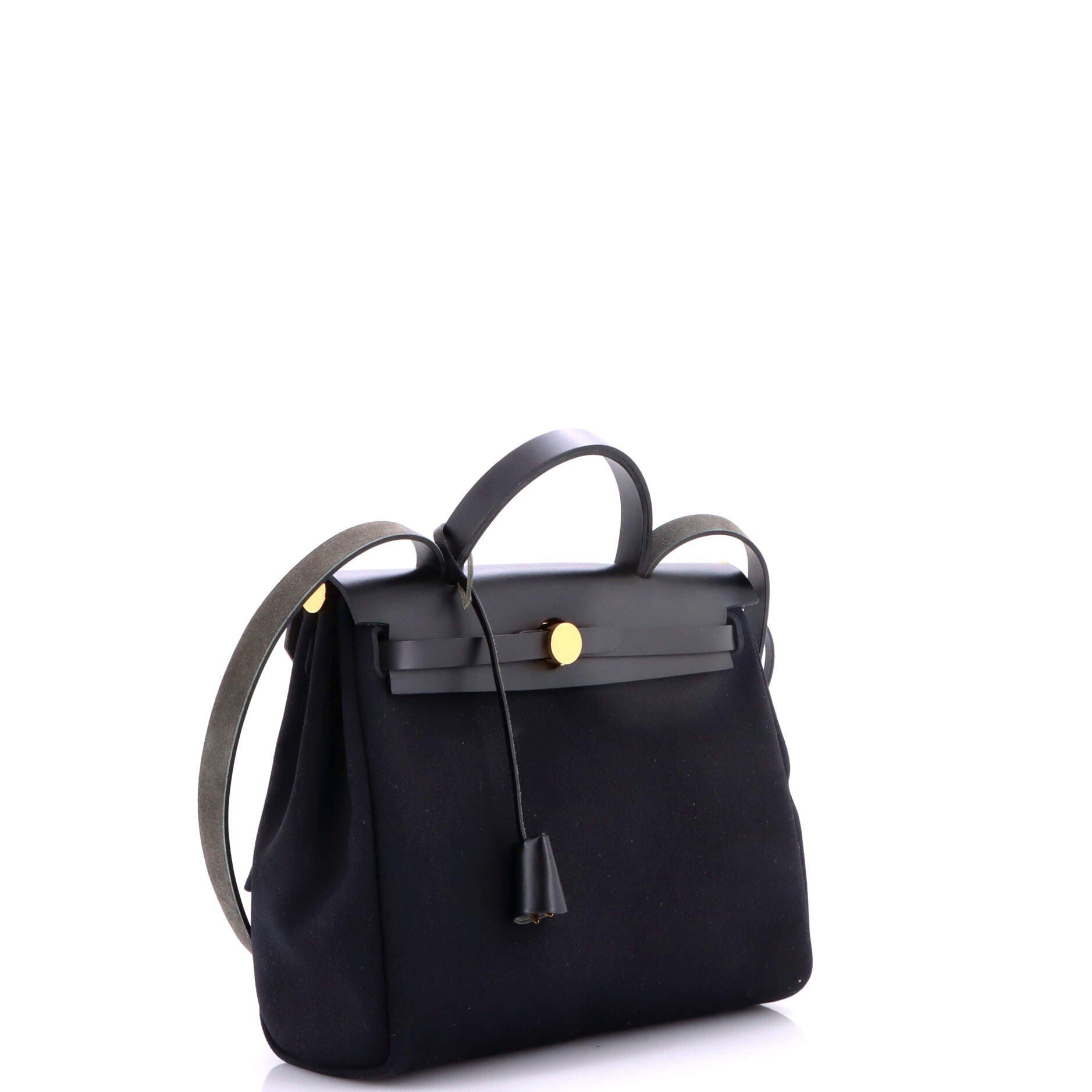 Herbag Zip Leather and Toile 31, Alternate, color, Black