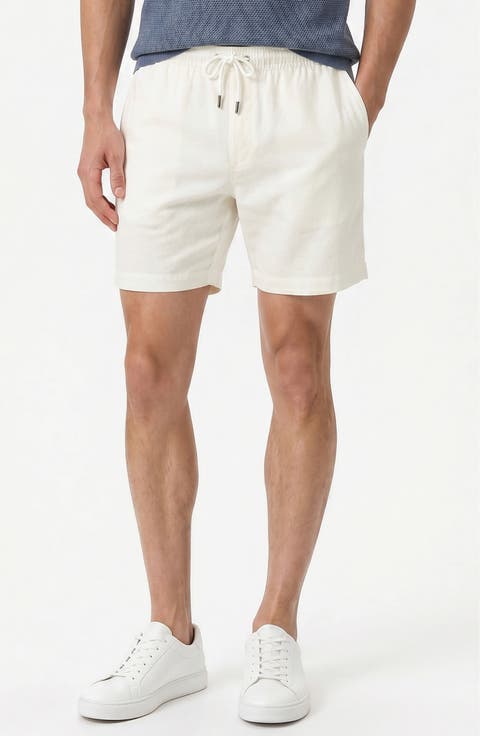 Stretch Linen Blend Pull-On Shorts
