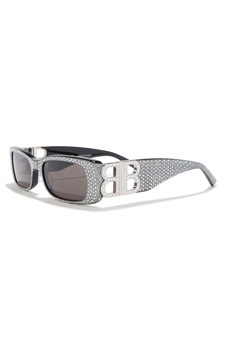 Balenciaga Special Edition 51mm Rectangular Sunglasses, Alternate, color, Black Silver Grey