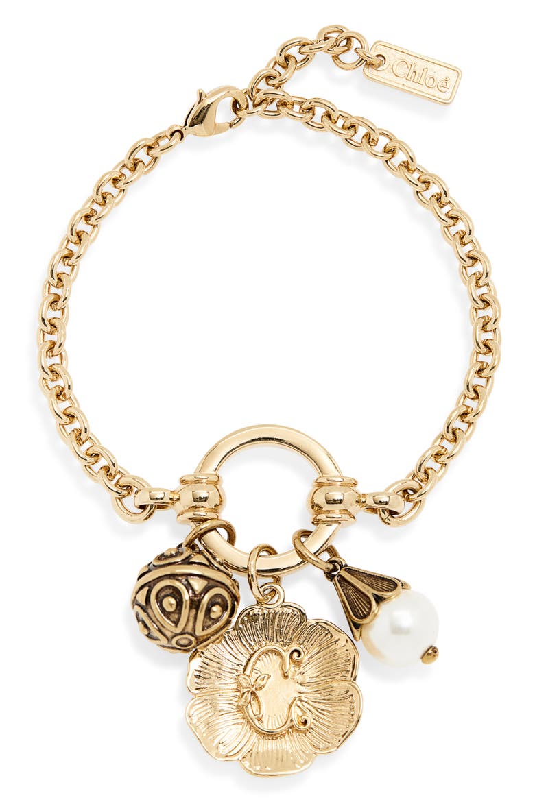 Chateau Treasures Charm Bracelet, Main, color, VINTAGE GOLD