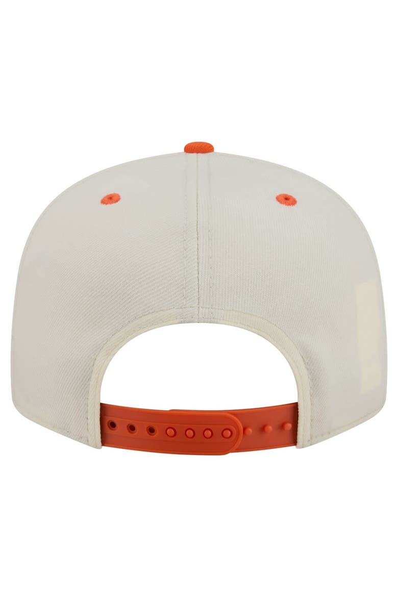 Men's New Era Cream Denver Broncos Oversized Slogan 9FIFTY Snapback Hat, Alternate, color, Cream