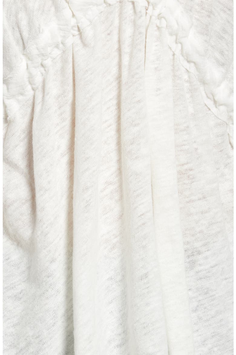 Ruffle Linen Blend Top, Alternate, color, IVORY