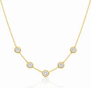 Donatello Gian Crystal Bezel Station Necklace