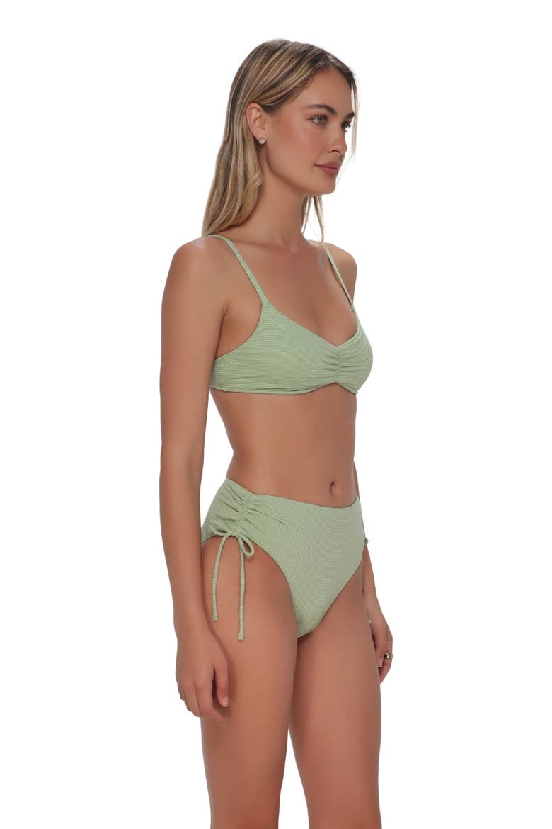 Sylvia Bralette Bikini Swimsuit Top, Alternate, color, Aloe Lurex