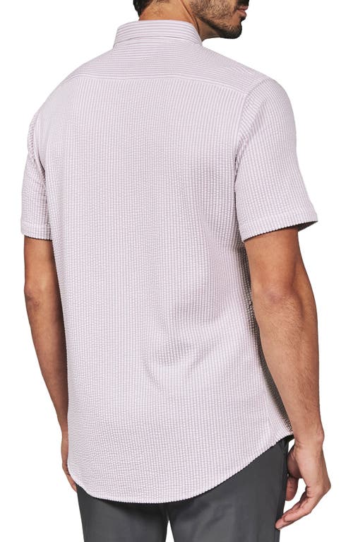 7 Diamonds Keaton Stripe Seersucker Short Sleeve Button-up Shirt In Purple