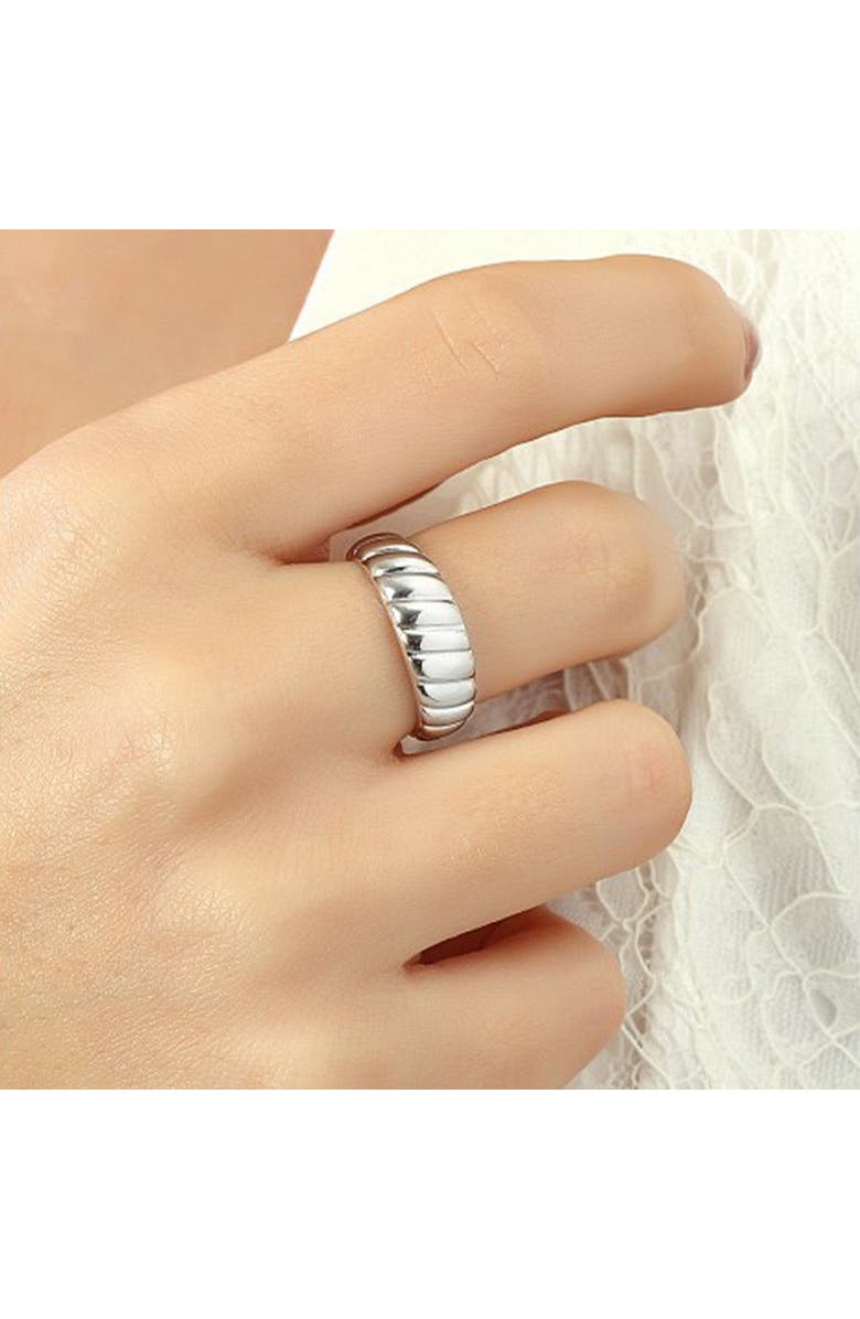 Spero London Croissant Ring In Sterling Silver Gold Vermeil, Alternate, color, Silver