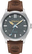 Timberland Rambush Leather Strap Watch, 42mm