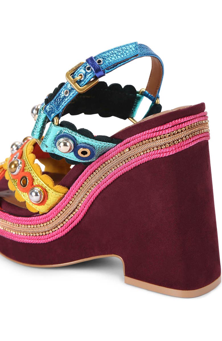 Kurt Geiger London Scalloped Stud Wedge Platform Sandal, Alternate, color,